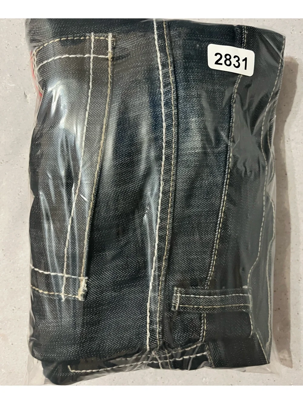 AVIREX Jeans 38x31 Blue Denim Embroidered Pocket Y2K Wide Leg Baggy Streetwear